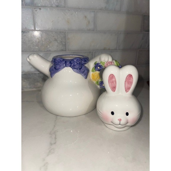 HALLMARK Bunny Teapot Ceramic Hand Painted