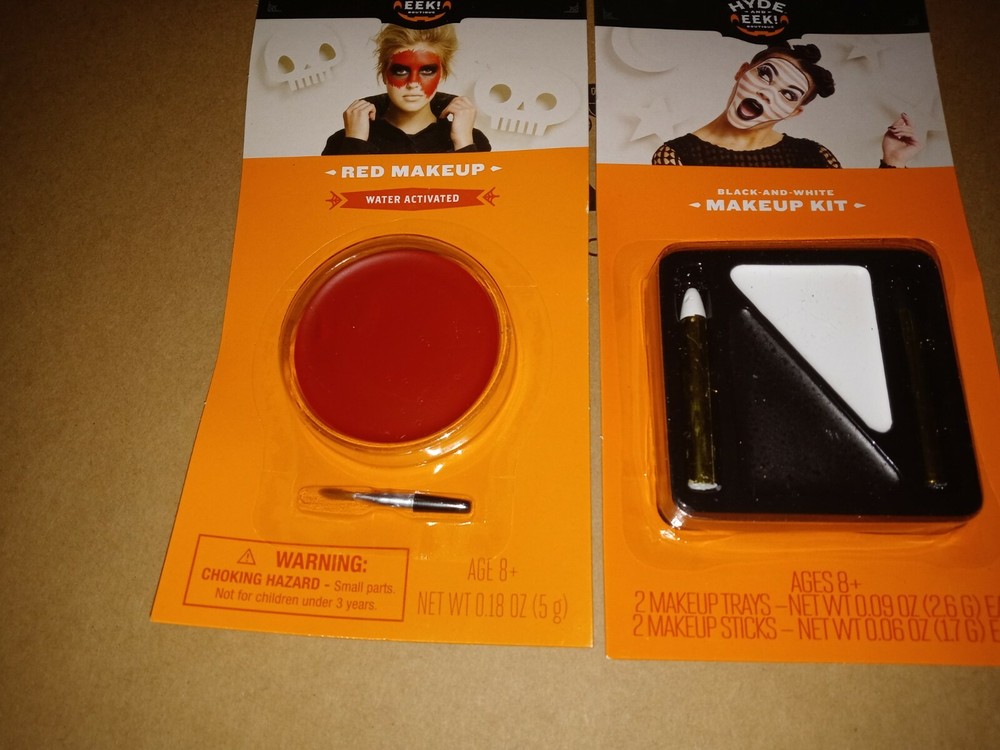 Red black white halloween makeup kit