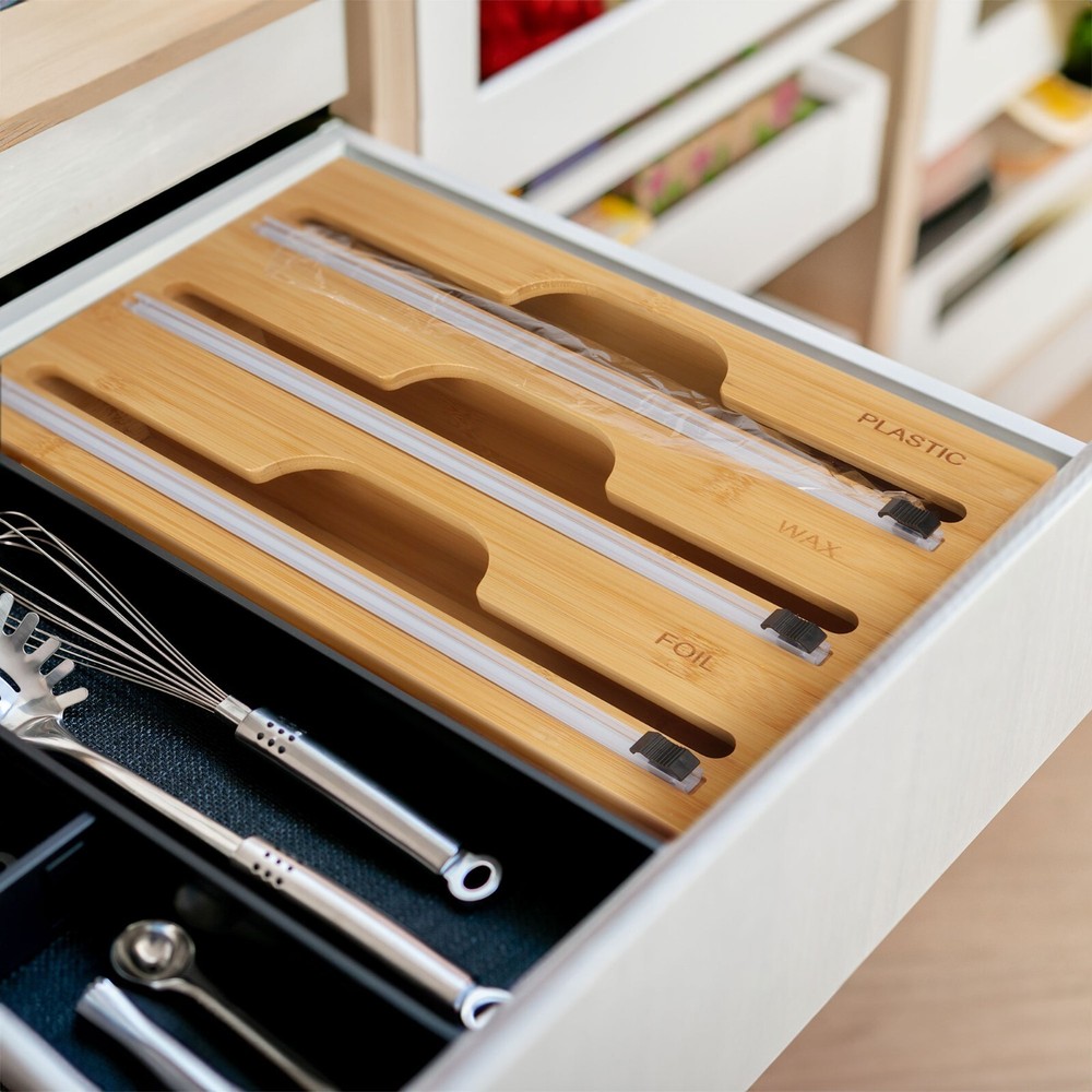 Bamboo 3-in-1 Wrap Dispenser with Cutter