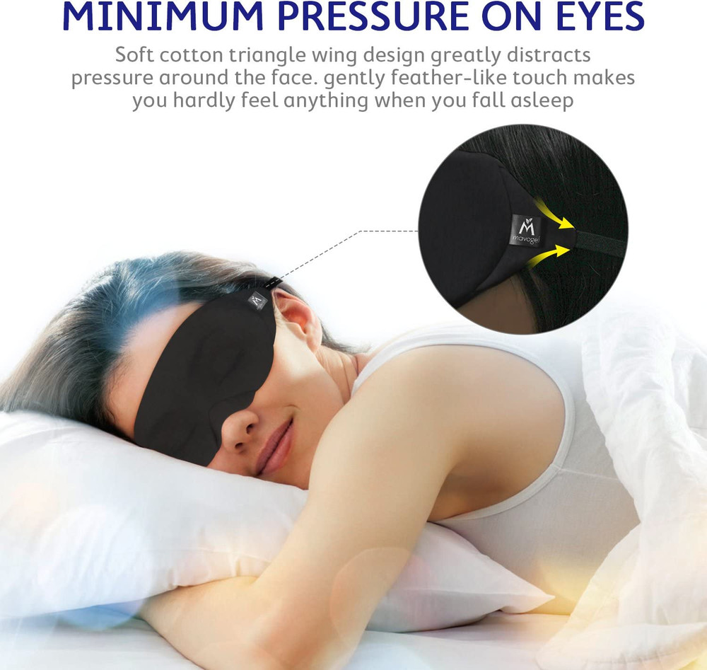 Mavogel Cotton Sleep Eye Mask - Updated Design Light Blocking Sleep Mask