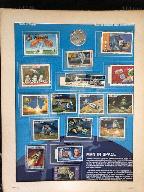 Man in Space stamps Poster