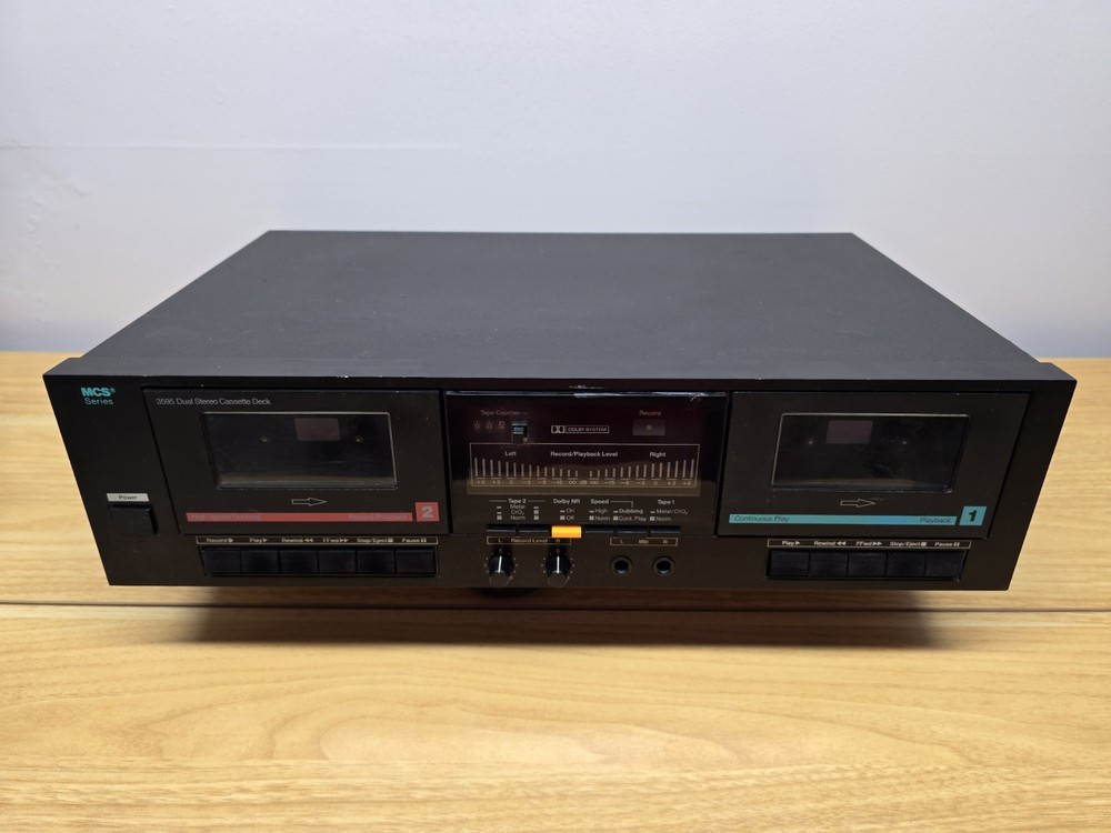 MCS Series 3595 Modular Component Systems Dual Stereo Cassette Deck Powers On