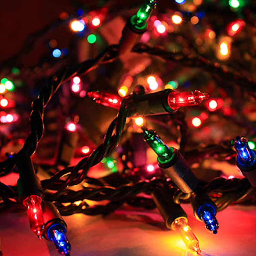 Multi-Colored Christmas Mini String Lights, 20FT 100 Count Incandescent Waterpro