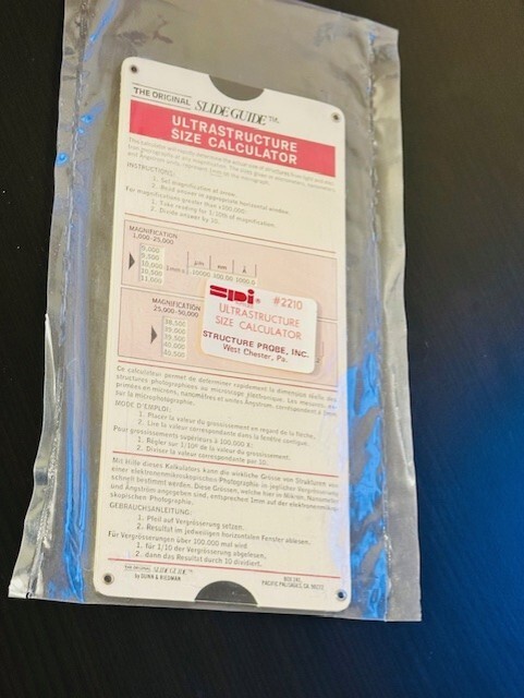 Structure Probe Inc - Ultrastructure Size Calculator Chart