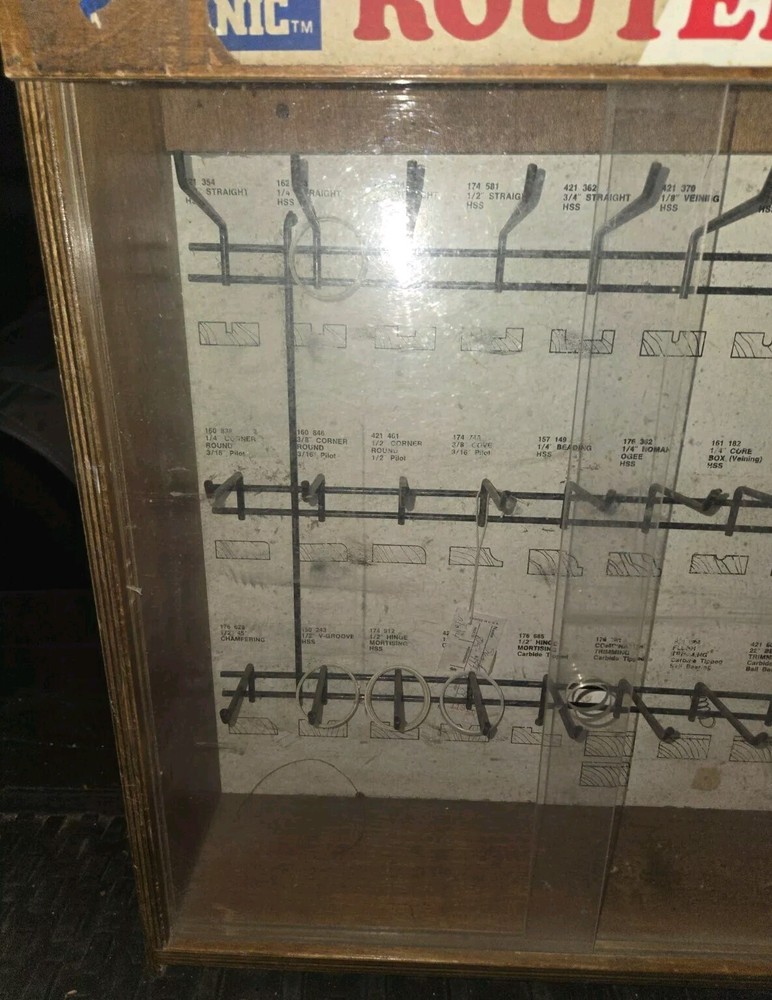 Vintage Router Bits Display Case Used.