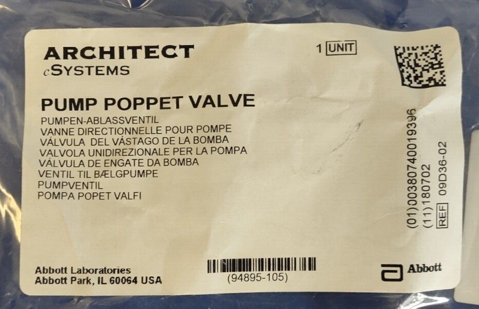 Architect cSystems Pump Valve P/D# 09D36-02