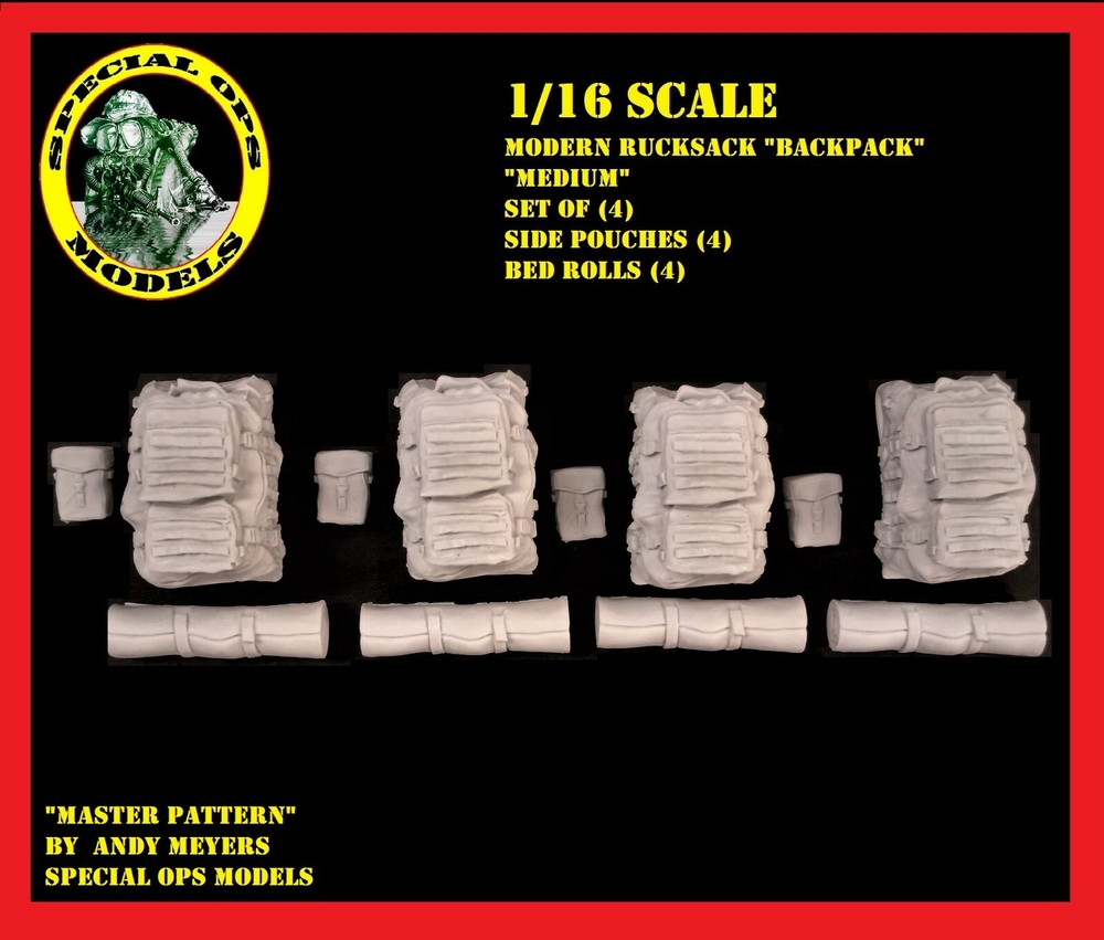 1/16 scale Modern Molle Rucksacks (BACKPACKS) Assault Backpack style #B