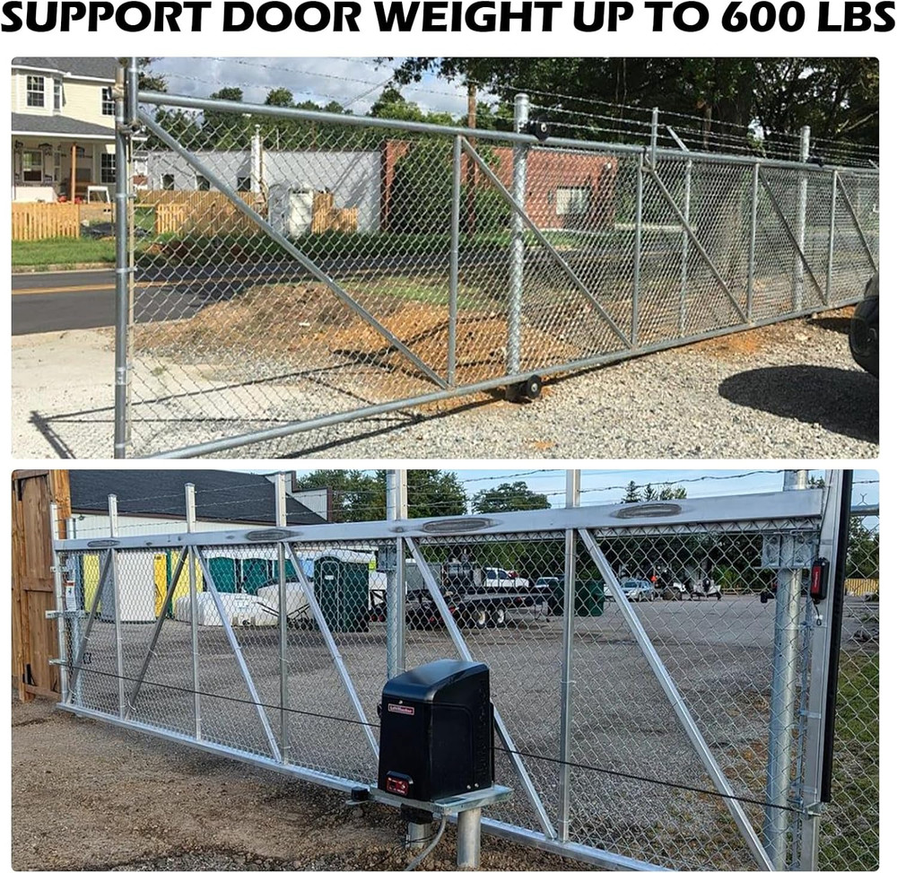 Durable Rolling Gate Hardware Kit with 6" Wheels & Track Brackets