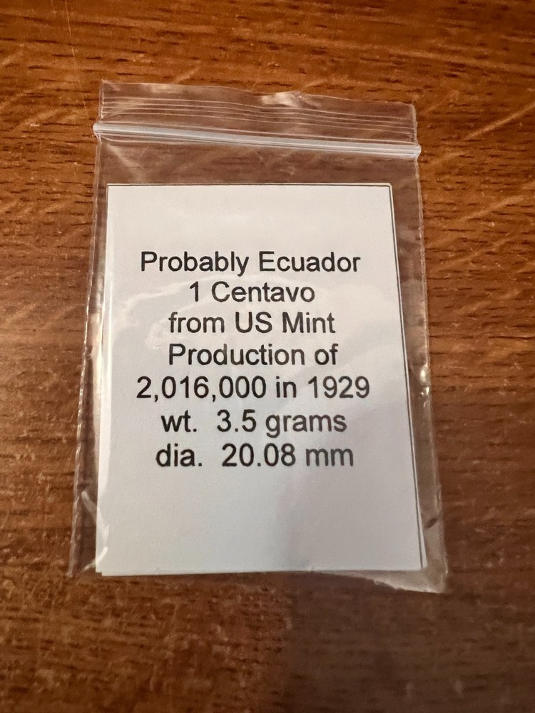 This Error is Probably a 1929 Ecuador 1 Centavo