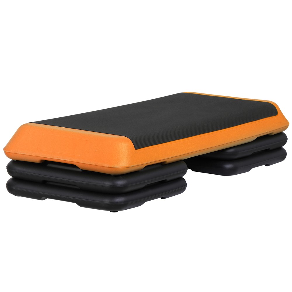 Aerobic Exercise Step Platform with 4''-6''-8'' Adjustable Risers Yellow