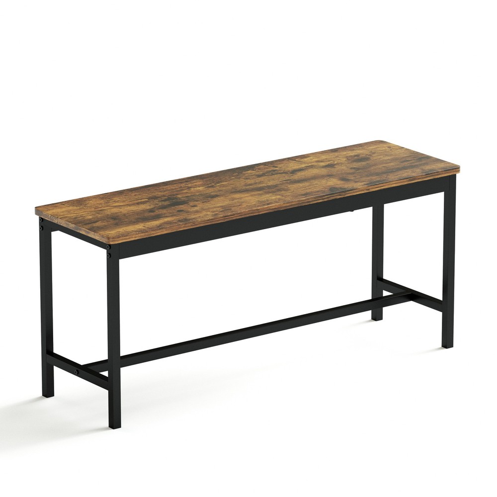 Dining Table Set, Bar Table with 2 Dining Benches, Kitchen Table Counter with