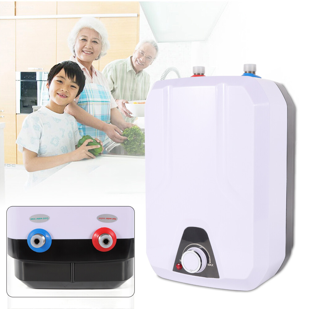110V 1500W White Electric Tankless Hot Water Heater For Kitchen Bathroom NEW