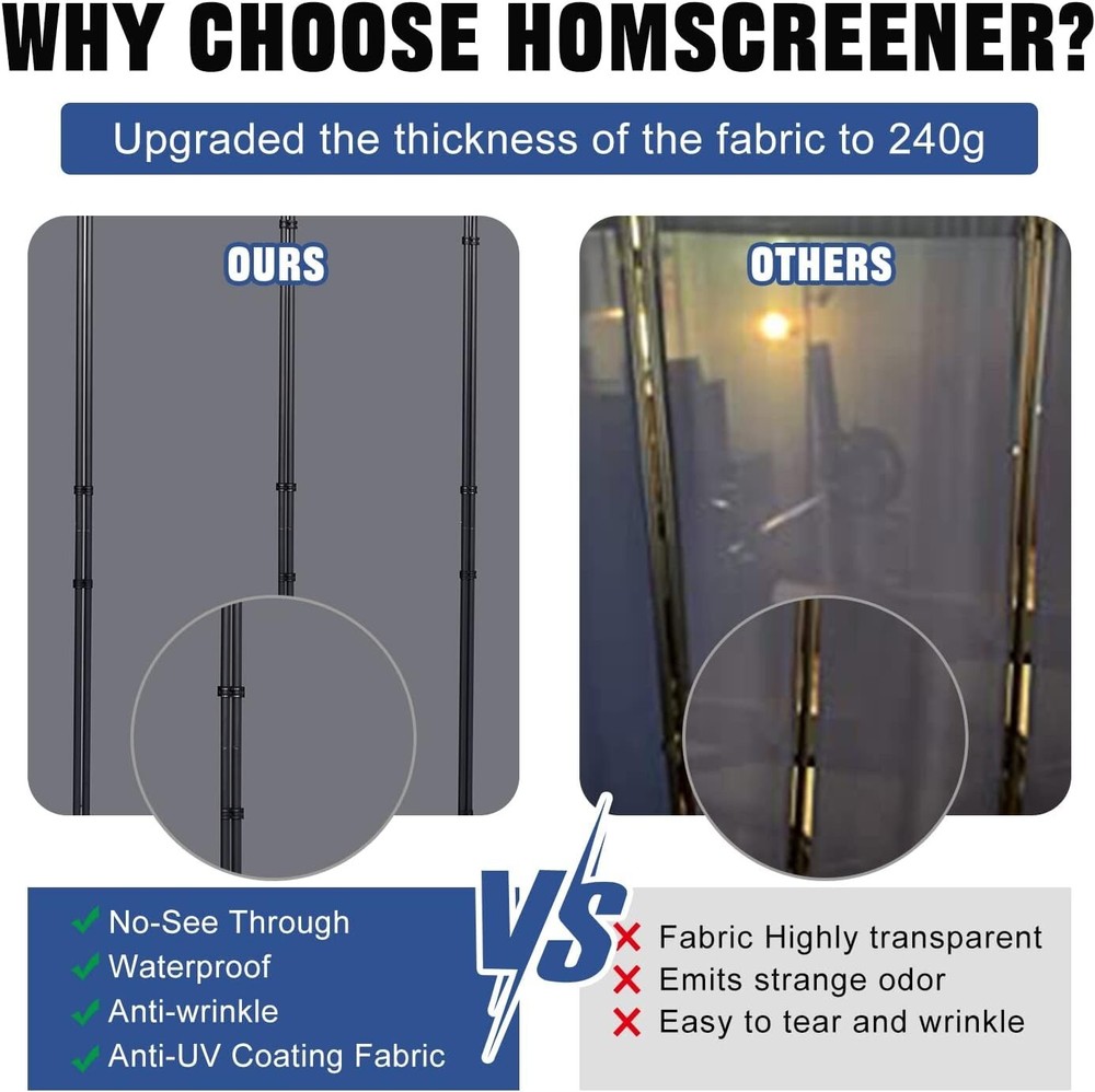 Adjustable Room Partition - Foldable 88'' Wide Divider for Efficient Space Use