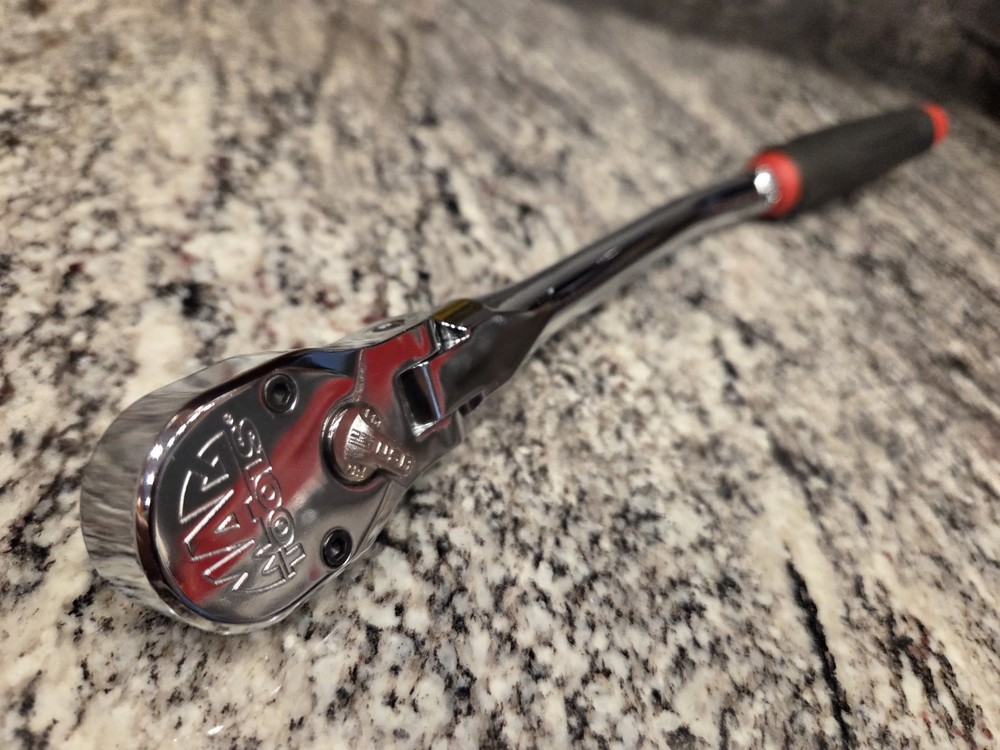 Mac Tools 3/8" AXIS Bent Handle Flex Head Ratchet - RED