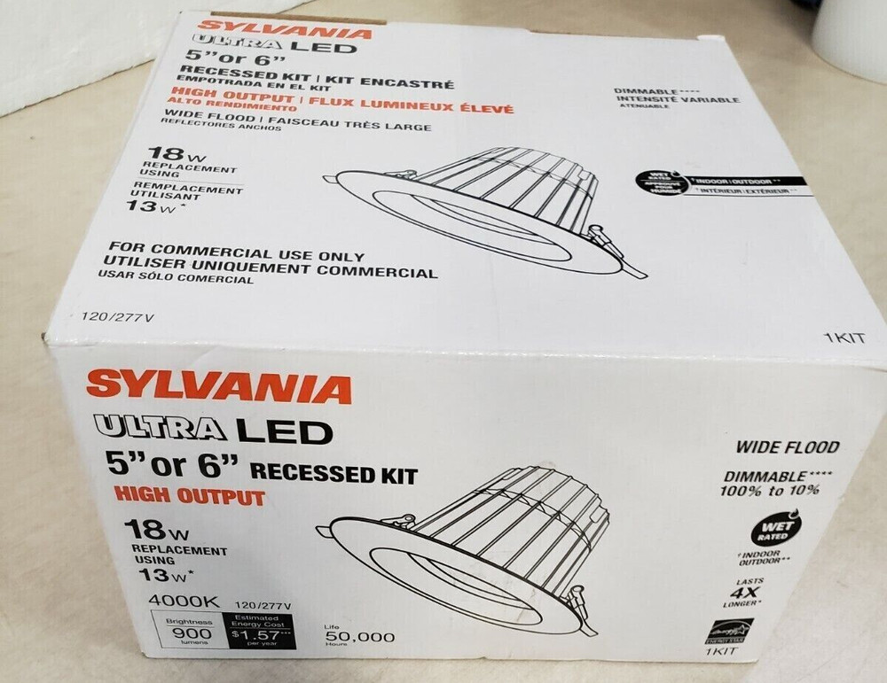 Sylvania Ultra LED 5" or 6" Recessed Kit High Output Dimmable