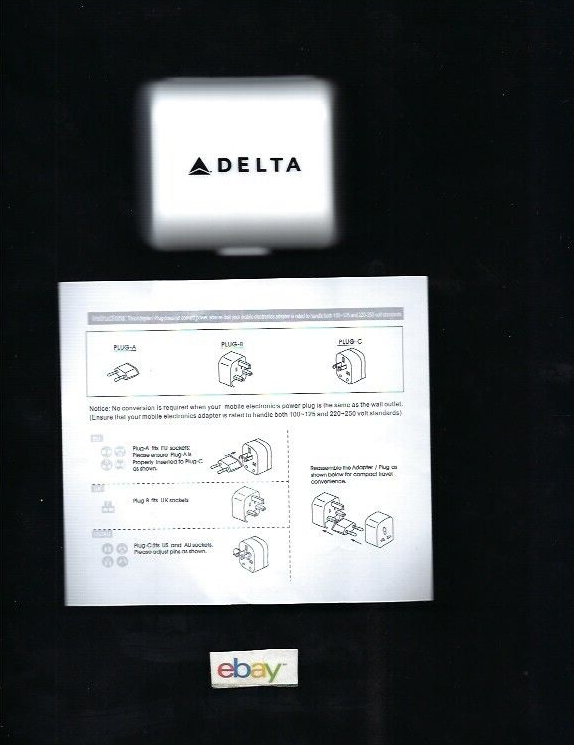 DELTA AIR LINES BOXED ADAPTER PLUGS