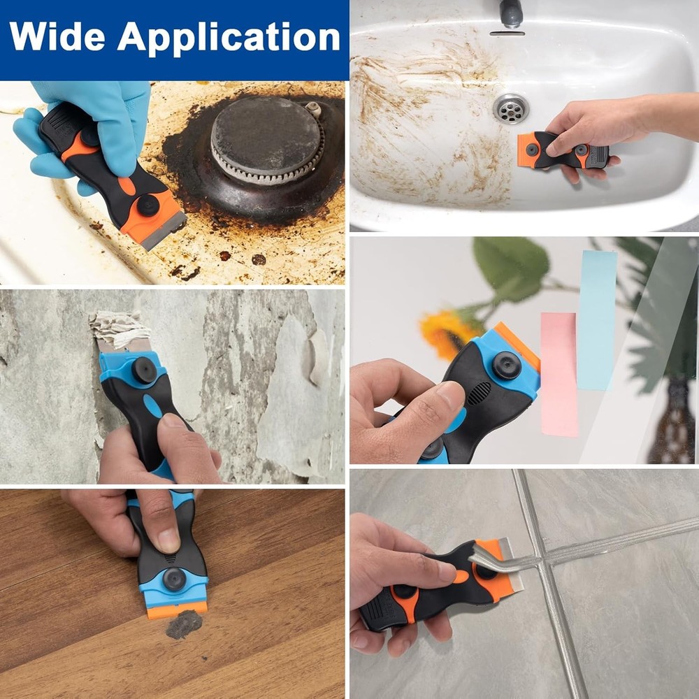 Aisoso Razor Scraper Tool 2 Pack, Razor Blade Scraper Tool with 20pcs Plastic Bl