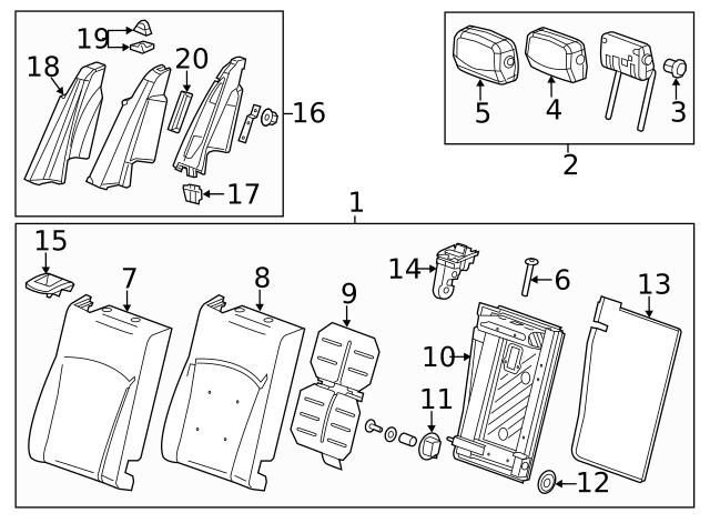 Genuine GM Headrest Knob 22890145