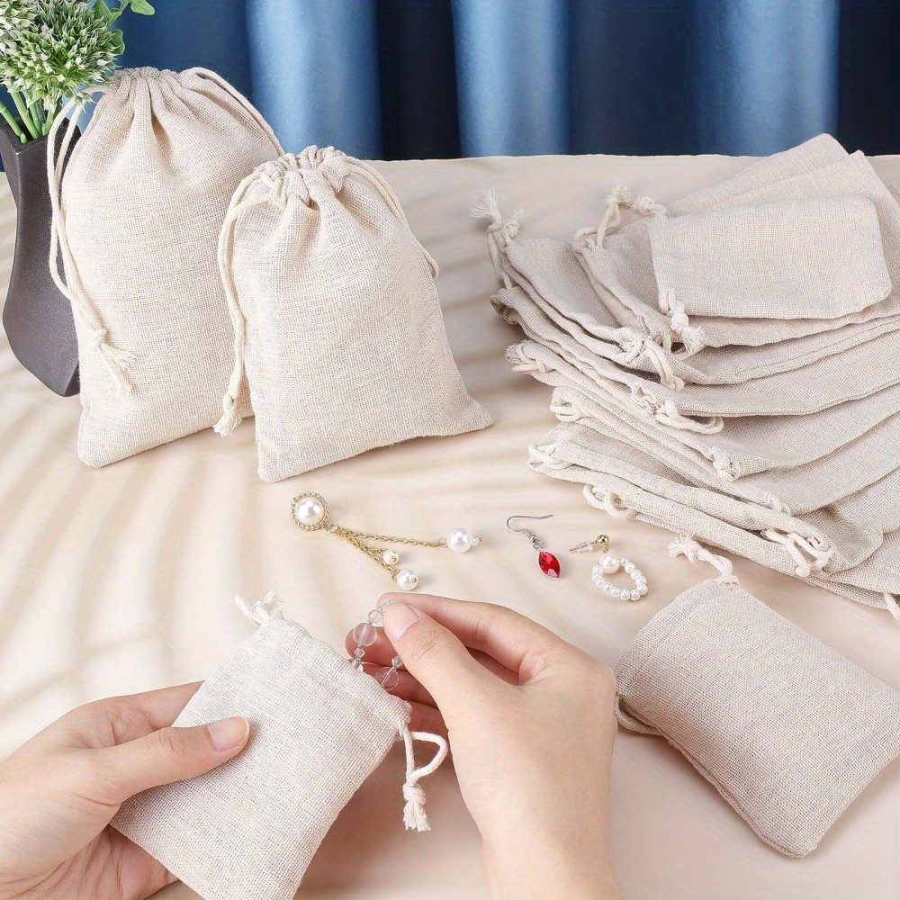 1set 16pcs 4 style Polyester Blank Craft Drawstring bag Drawstring Bags