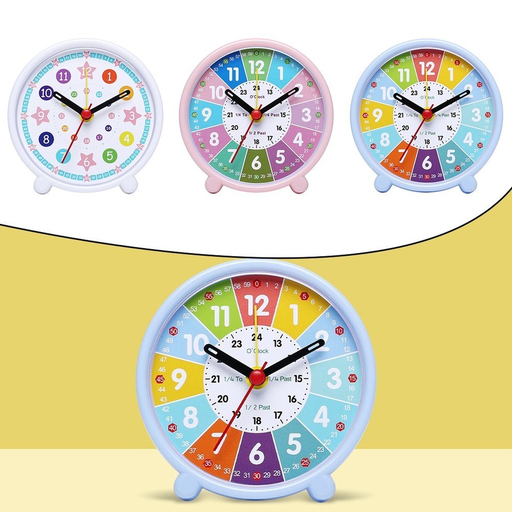 Colorful Learning Clock with Quiet Movement for Teaching Time Effectively