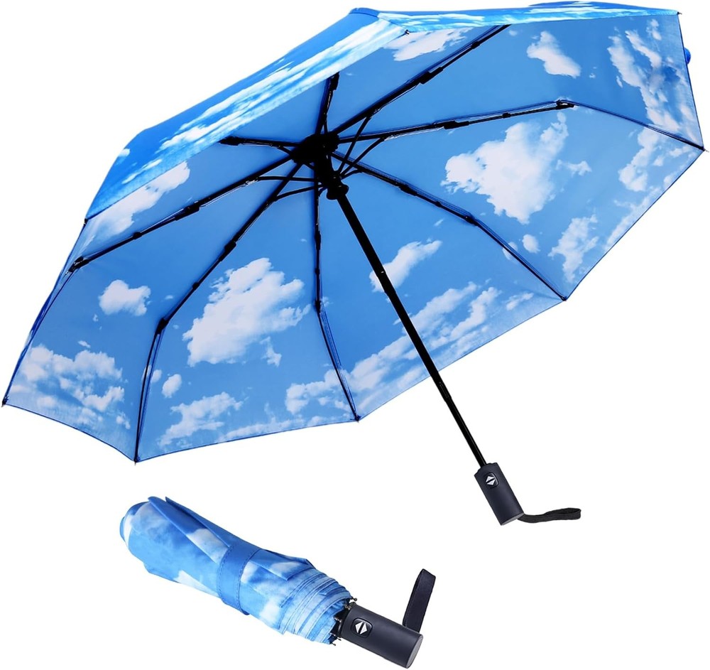 Travel Essentials Umbrella Windproof Compact Collapsible Light Automatic Strong