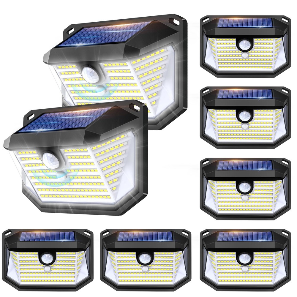 178 LED Solar Wall Lights with Motion Sensor and 3 Lighting Modes, High-Perfo...