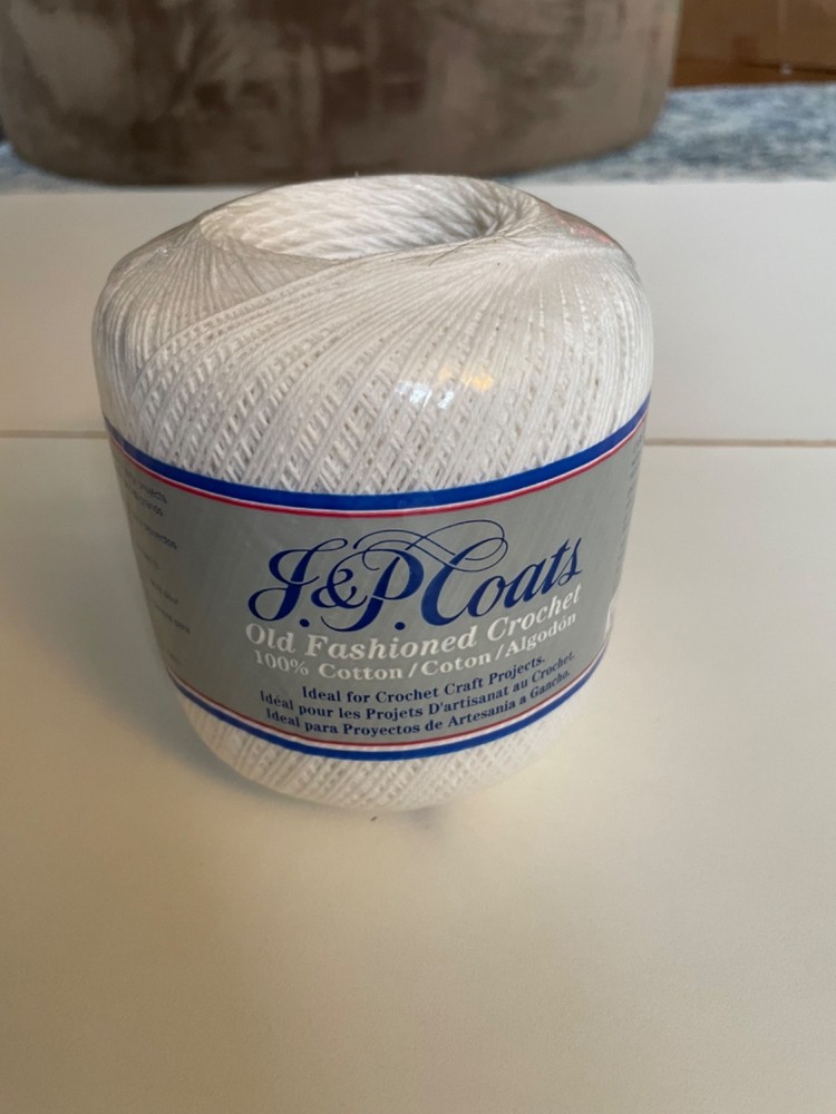 J&P Coats Old Fashioned Cotton Crochet Thread White