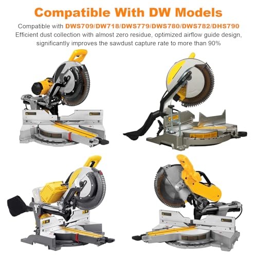 Improved Miter Saw Dust Collection Adapter, Efficient Dust Collection, Five-In