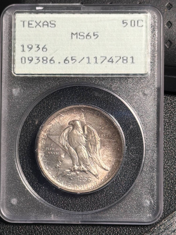 1936 Texas 50C l PCGS MS-65 OGH RATTLER