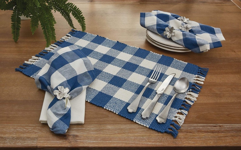 Buffalo Blue Check Yarn Placemats