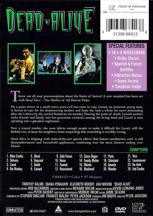 DEAD ALIVE (DVD, 1992) - Pre-owned DVD