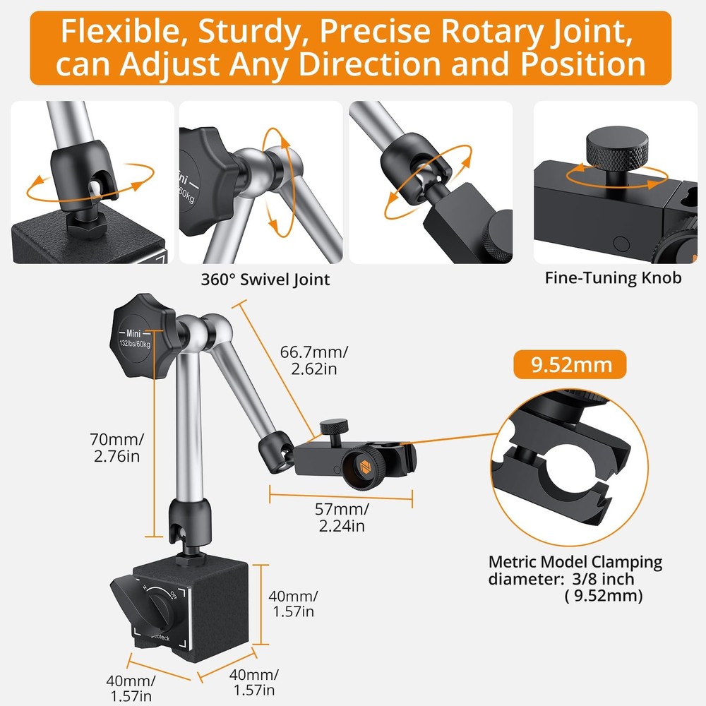 Neoteck 1" Digital Indicator Set + 0.03" Dial