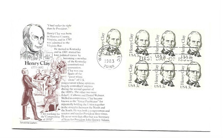 1846 3c Henry Clay Aristocrat Cachets FDC