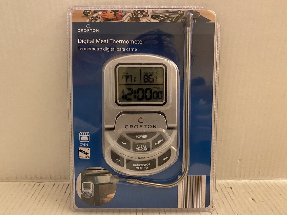Crofton Digital Meat Thermometer W/ Probe & Timer