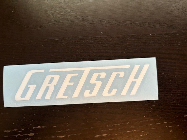 Gretsch Die Cut Window Sticker - White