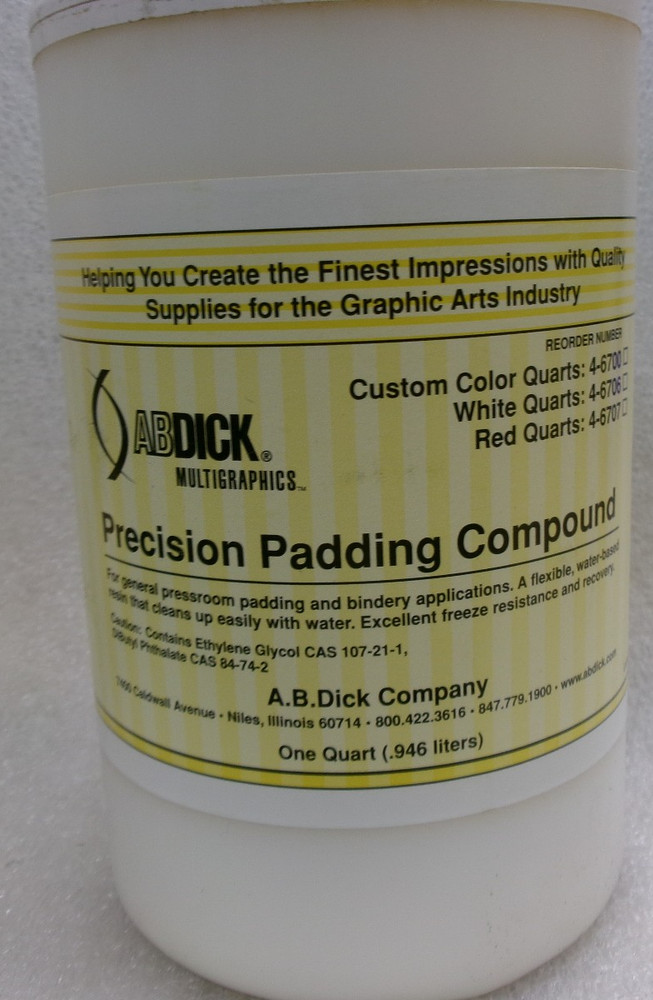 ABDICK MULTIGRAPHICS PRECISION PADDING COMPOUND 1 QUART (.946 liters) #