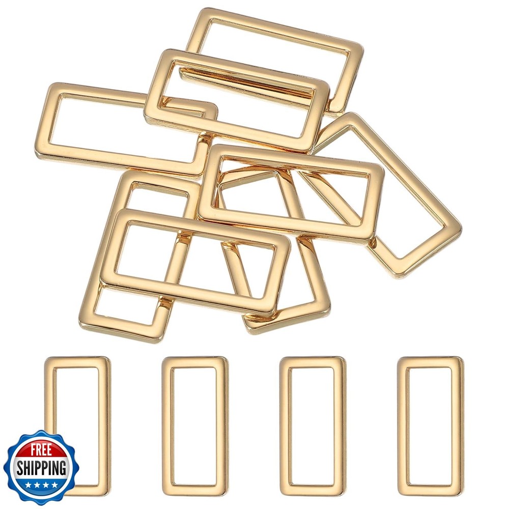 uxcell 8pcs Metal Flat Rectangle Ring, 39mm(1-1/2inch) Metal Rectangular Buck
