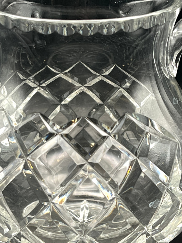 Vintage Lead Crystal Pitcher Diamond Pattern