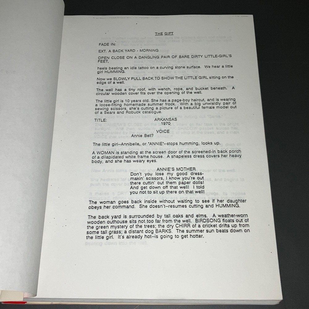 THE GIFT (2000) Sam Raimi / B.B. Thorton Horror Script CAA Agency Xerox + COA!