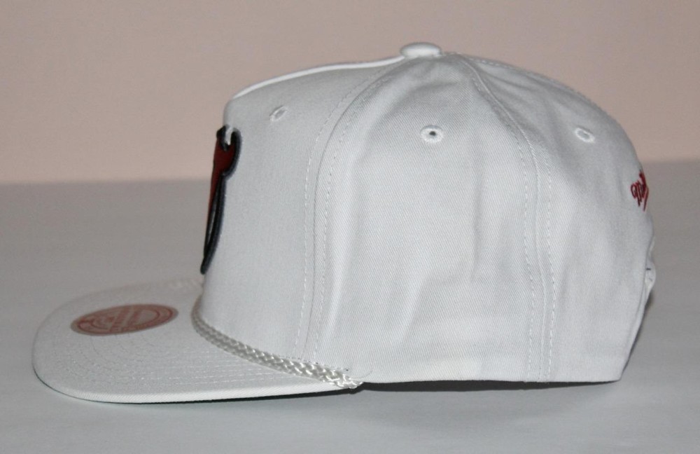 Mitchell & Ness NEW JERSEY DEVILS Cap Snapback WHITE Hat ROPE A-FRAME *6J