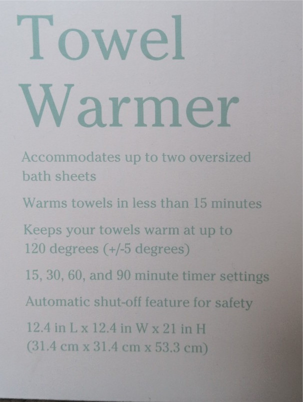 Haven Towel Warmer (Never opened; still in box)