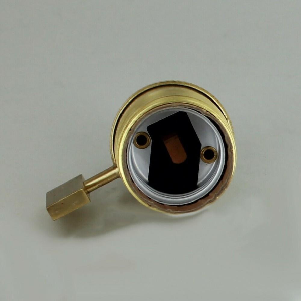 VINTAGE STYLE UNFINISHED BRASS PADDLE SWITCH MED BASE LAMP SOCKET UNO THREAD