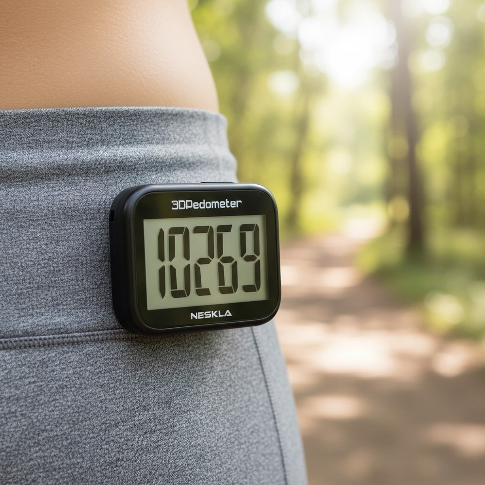 Lightweight 3D Step Counter: Simple Design, Easy Read, Battery Lasts a