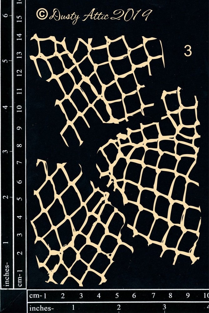 Dusty Attic Chipboard 4x6 - Broken Bits #3 - Fishnet, DA2393