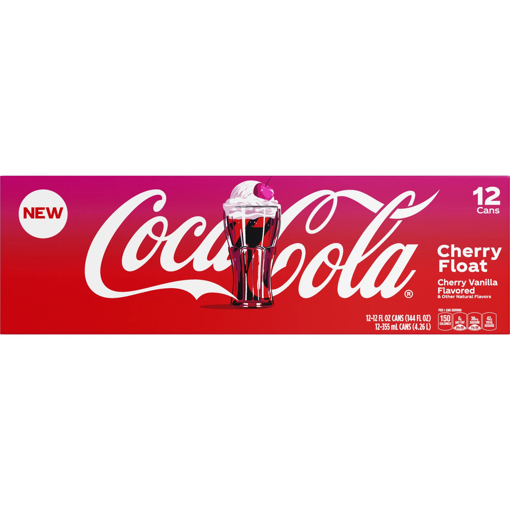 Coca-Cola Cherry Float Soda Pop Fridge Pack Cans, 12 Fl Oz, 12 Pack