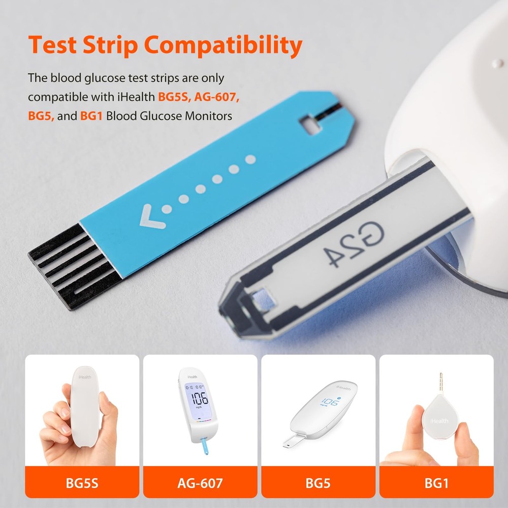 Blood Glucose Test Strips (50 Count), No Coding Blood Sugar Test, Precision S...