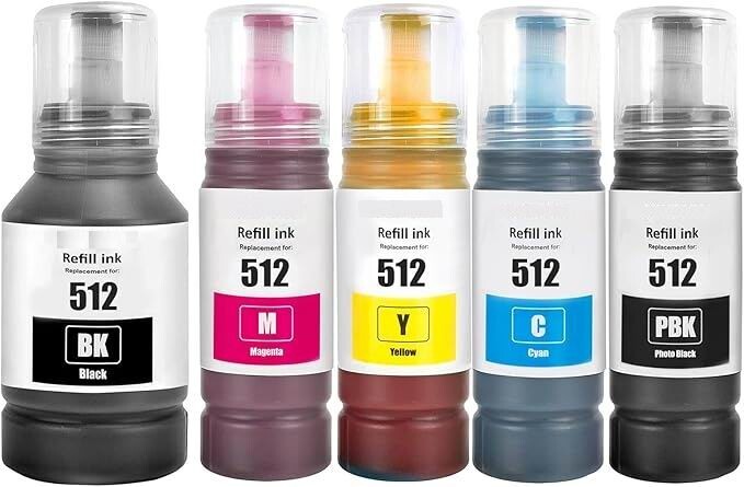 Compatible Refill Ink Bottles 512 T512 Compatible Expression EcoTank ET-7700