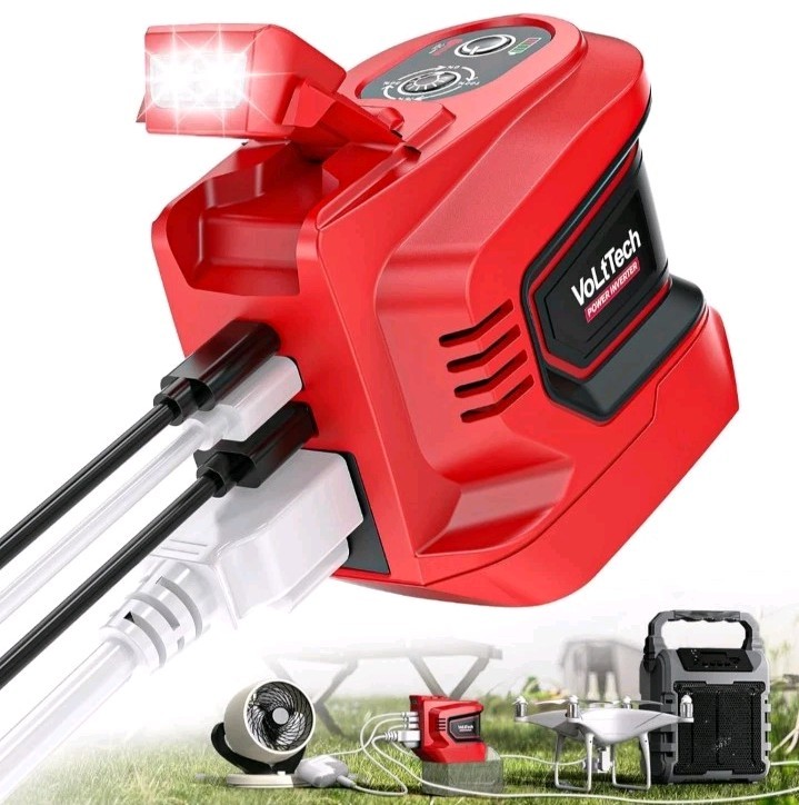 200W Power Inverter for Milwaukee 18V Battery, VoLtTech Battery Inverter 18V