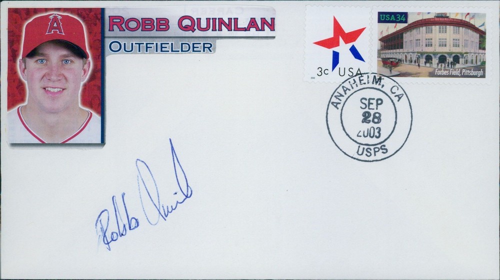 Rob Quinlan Anaheim Angels Signed First Day Issue Cachet JSA Authenticated