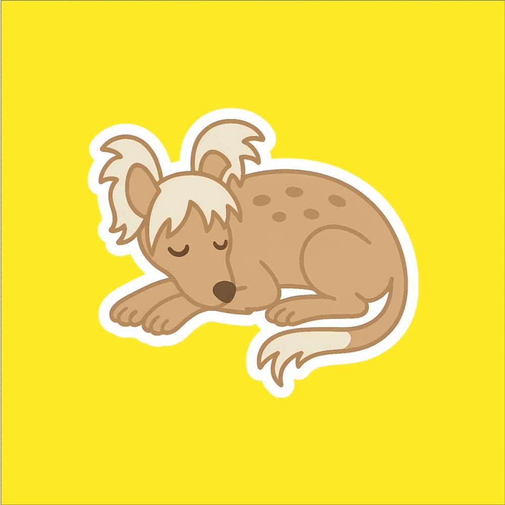 Chinese Crested Dog Sleeping Sticker